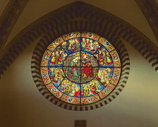Rose window depicting the Coronation of the Virgin, 1365